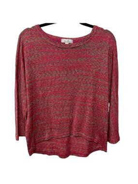 Dress Barn Knit Sweater‎ Pullover Red Gold Plus Size 1X Sparkle Holiday Metallic